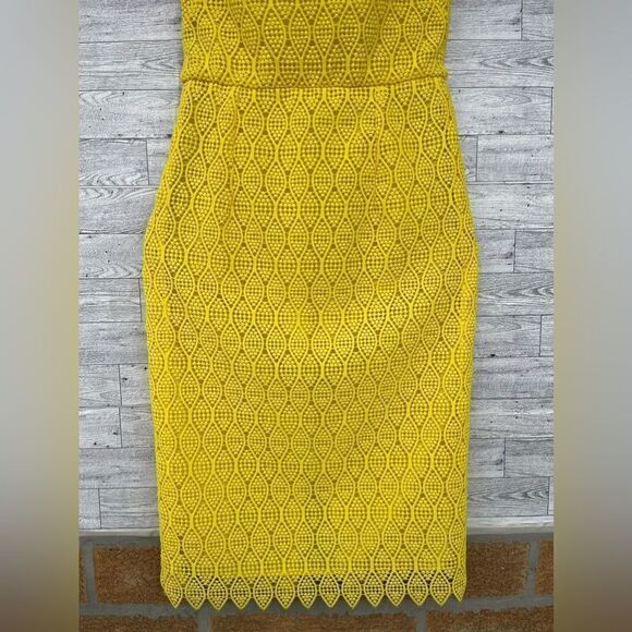 Diane Von Furstenberg Yellow Midi Sheath Dress size 0 - Picture 6 of 12